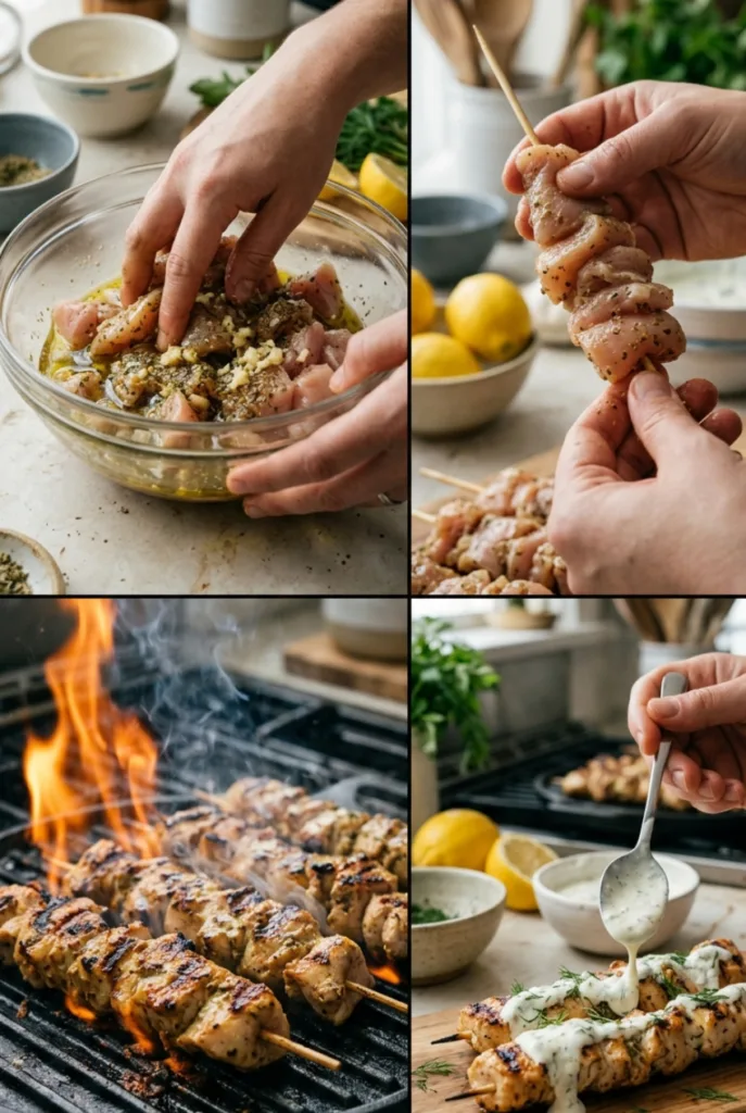 Greek Grilled Chicken Souvlaki Mezze Board: Ultimate 1 Flavorful Feast 6 Greek Grilled Chicken Souvlaki Mezze Board with Lemon Feta Sauce