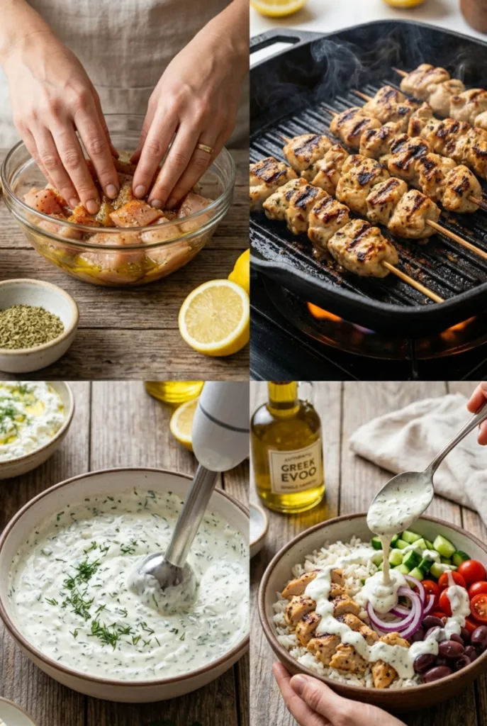 Mediterranean Chicken Pita Bowl with Herb Feta Sauce (Healthy & Easy Bowl Recipe) 7 Mediterranean Chicken Pita Bowl with Herb Feta Sauce