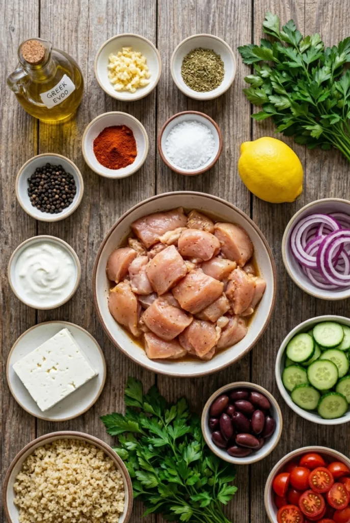 Mediterranean Chicken Pita Bowl with Herb Feta Sauce (Healthy & Easy Bowl Recipe) 6 Mediterranean Chicken Pita Bowl with Herb Feta Sauce