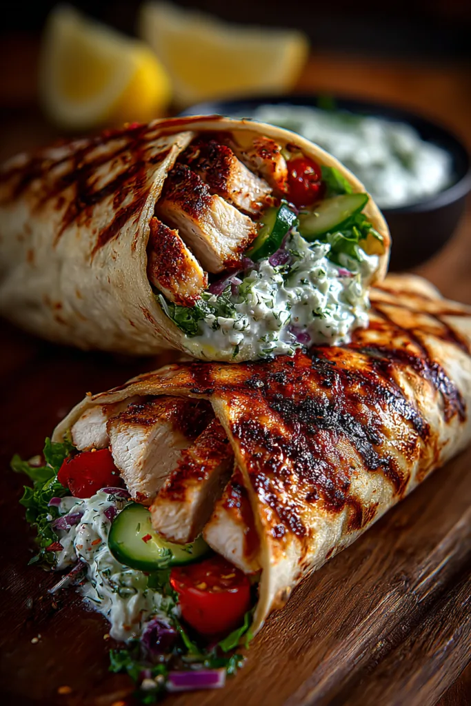 Mediterranean Chicken Wrap with Spicy Feta Sauce: The Bold, Creamy Wrap You'll Make on Repeat 8 Mediterranean Chicken Wrap with Spicy Feta Sauce