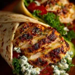Mediterranean Chicken Wrap with Spicy Feta Sauce