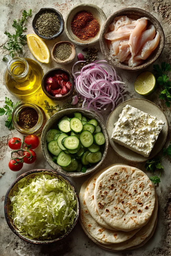 Mediterranean Chicken Wrap with Spicy Feta Sauce: The Bold, Creamy Wrap You'll Make on Repeat 6 Mediterranean Chicken Wrap with Spicy Feta Sauce