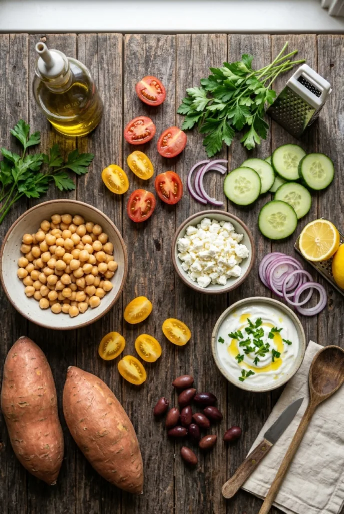 Mediterranean Stuffed Sweet Potato Boats Ultimate 5 Easy Dinner Bowls 6 Mediterranean Stuffed Sweet Potato Boats