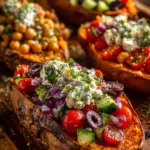 Mediterranean Stuffed Sweet Potato Boats