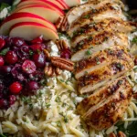 Cranberry Apple Chicken Orzo in Dijon Honey Vinaigrette