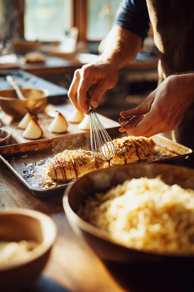 Maple Balsamic Chicken with Roasted Pear Orzo – 1 Irresistible Cozy Dinner Recipe 7 Maple Balsamic Chicken with Roasted Pear Orzo