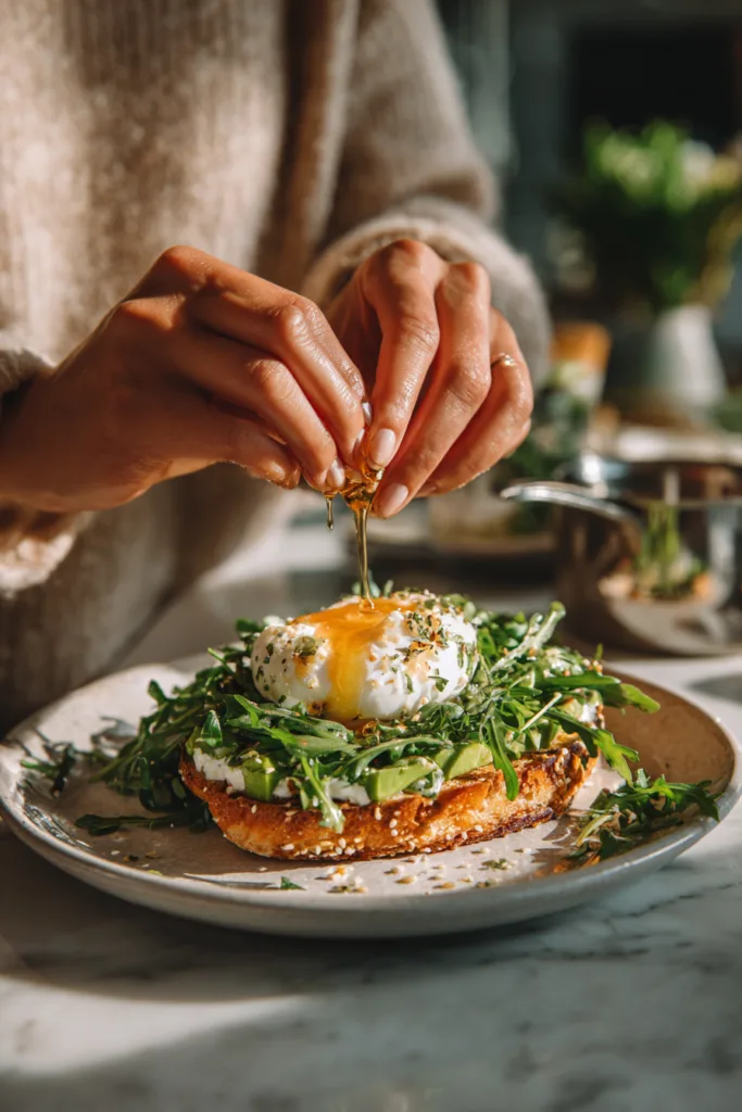 Breakfast Burrata Bagel with Hot Honey 7 Breakfast Burrata Bagel with Hot Honey