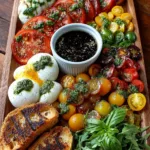 Caprese Grazing Board with Burrata, Heirloom Tomatoes & Basil Pesto Drizzle