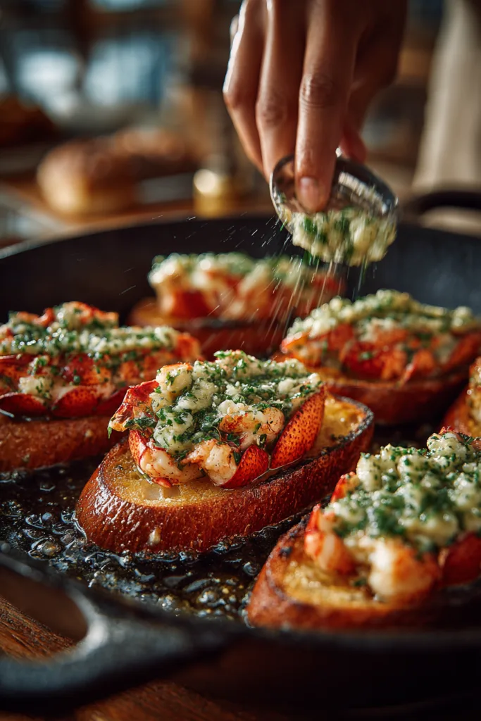 Lobster & Lemon Herb Butter Bruschetta – A Buttery Coastal Bite You Won’t Forget 7 Lobster & Lemon Herb Butter Bruschetta
