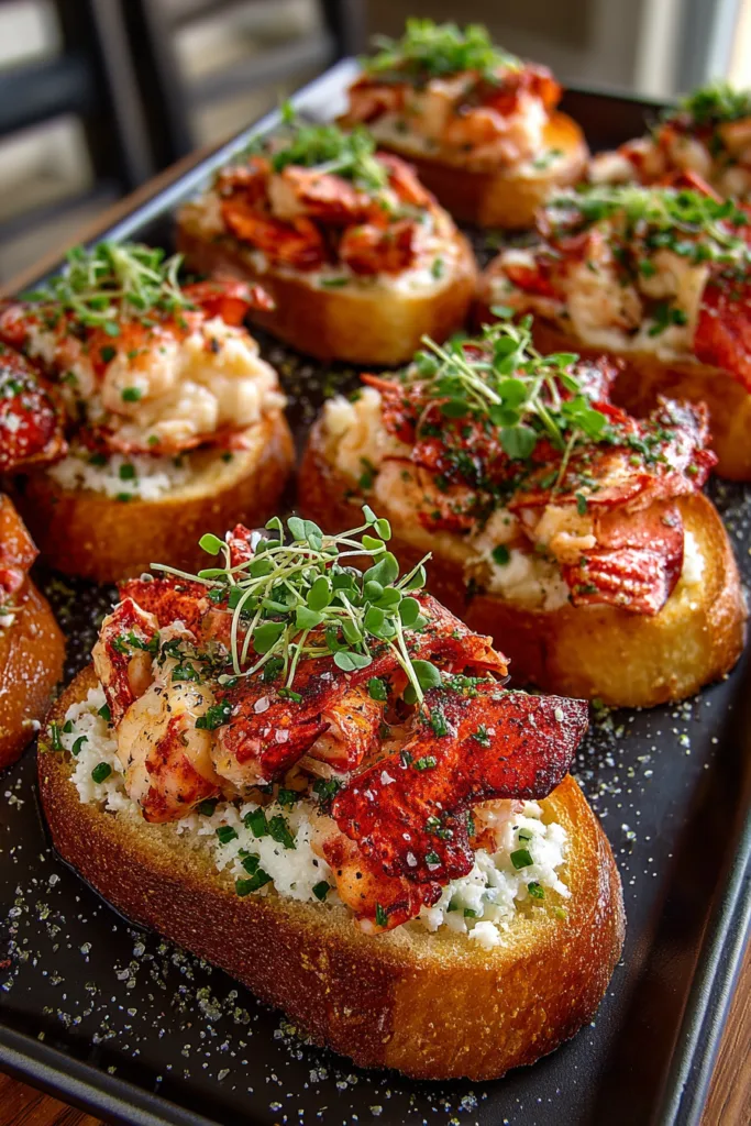 Lobster & Lemon Herb Butter Bruschetta – A Buttery Coastal Bite You Won’t Forget 8 Lobster & Lemon Herb Butter Bruschetta