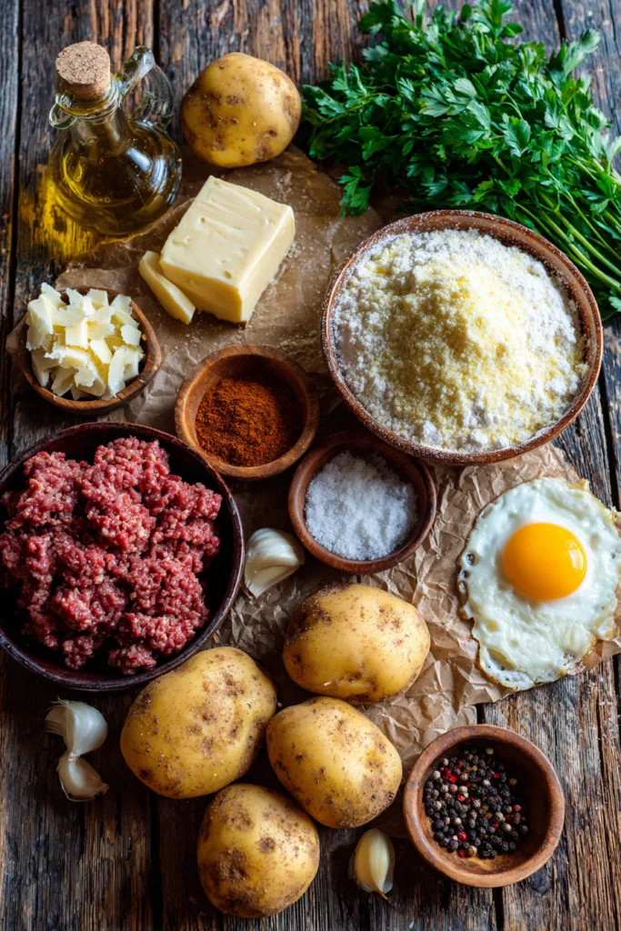 Mashed Potato Pancakes with Meat Filling