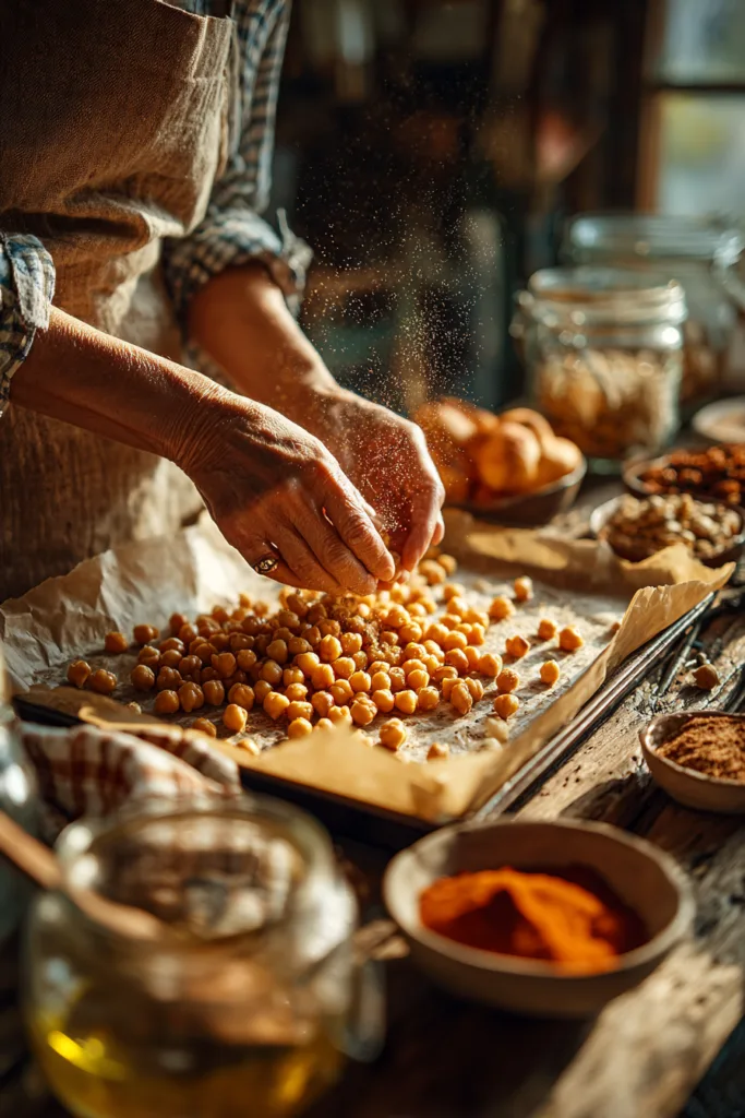 Smashed Crispy Chickpea Bowl with Roasted Sweet Potato, Whipped Feta & Harissa Honey Swirl