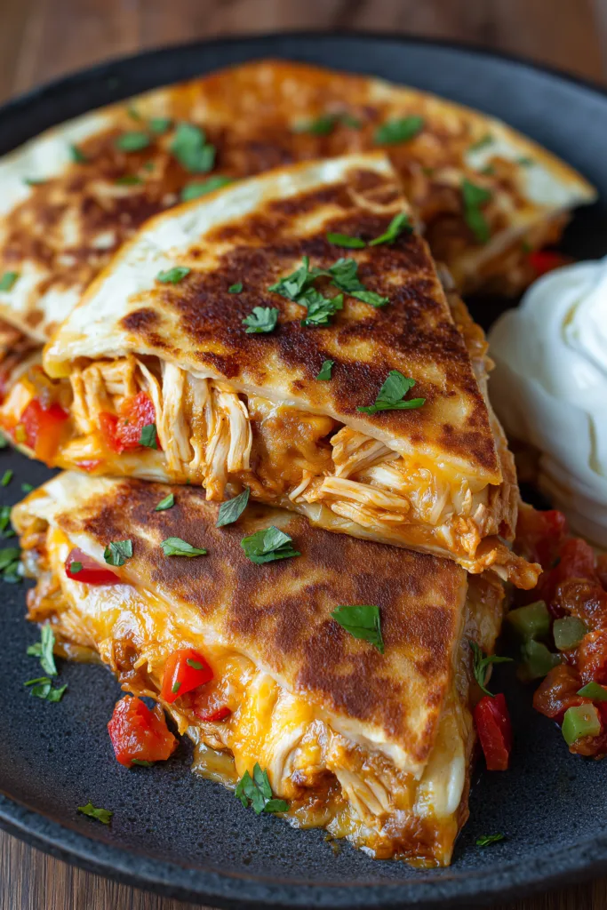 15-Minute Crispy Chicken Quesadillas
