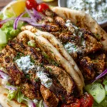 Greek Chicken Gyros with Tzatziki