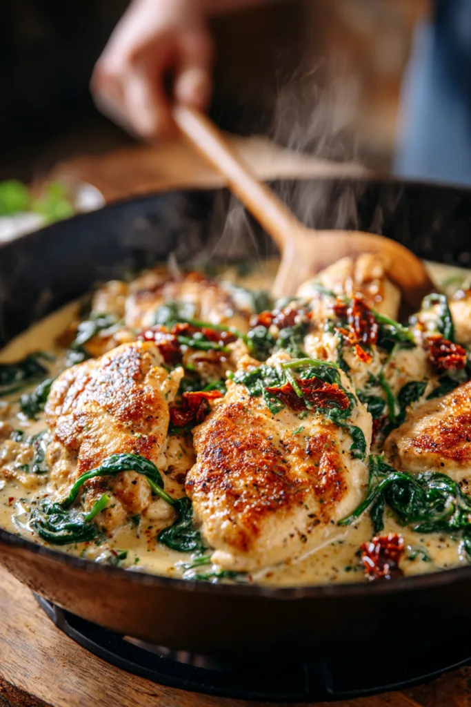 Keto Creamy Tuscan Chicken Skillet