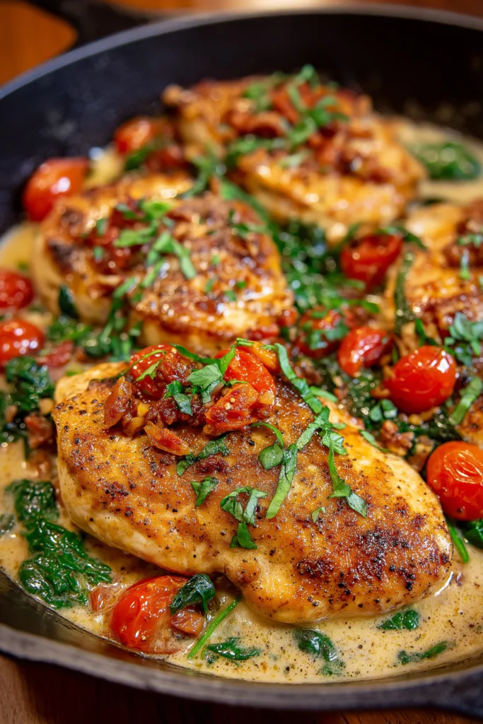 Keto Creamy Tuscan Chicken Skillet