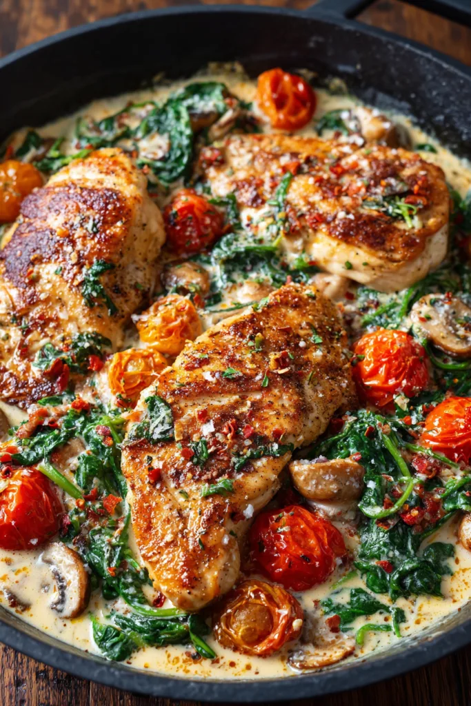 Keto Creamy Tuscan Chicken Skillet