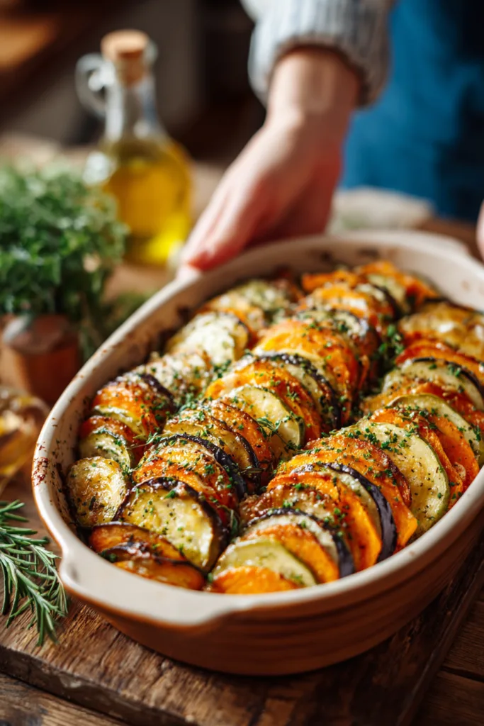 Layered Butternut Sweet Potato Eggplant Bake: A Cozy Vegetable Dish Full of Flavor 7 Layered Butternut Sweet Potato Eggplant Bake