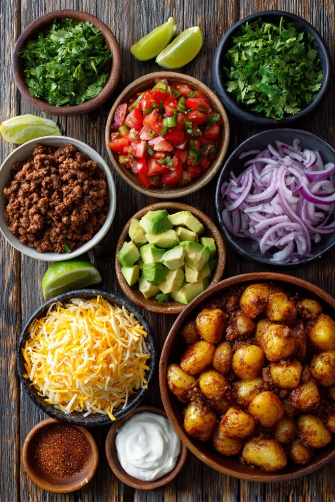 Loaded Potato Taco Bowl Recipe: Crispy, Cheesy, and Packed with Flavor 6 Loaded Potato Taco Bowl