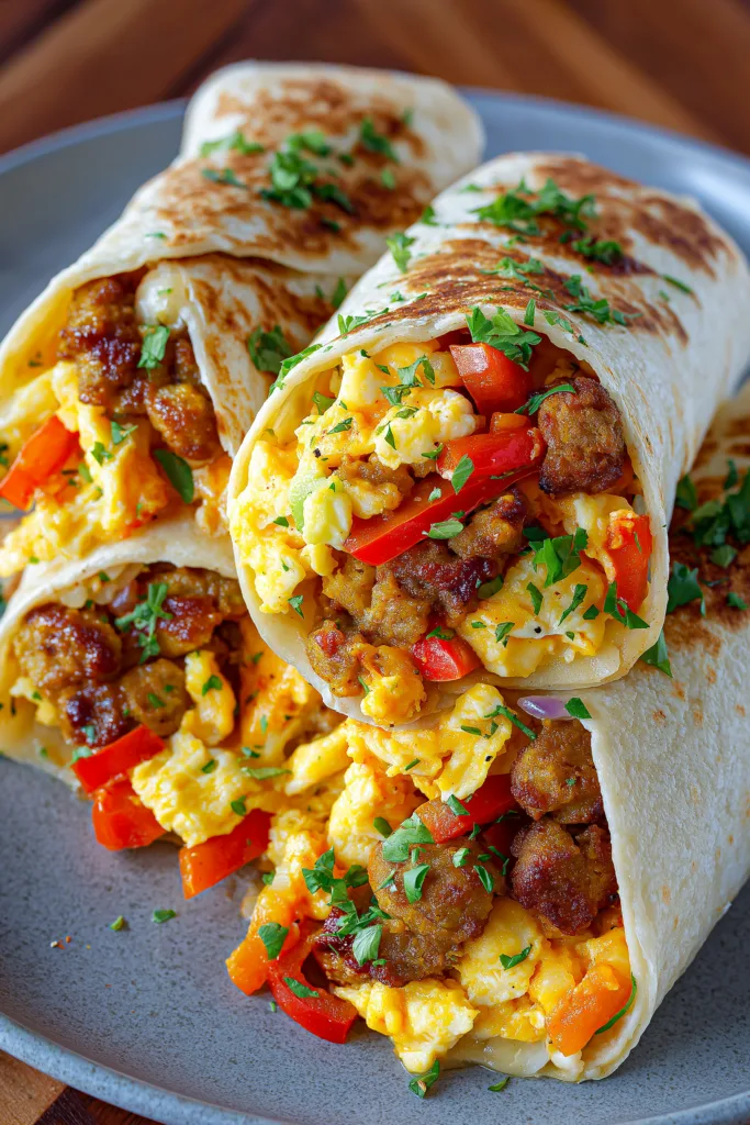 Quick Breakfast Burrito with Scrambled Eggs