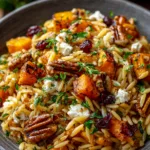 Roasted Butternut Apple Orzo with Goat Cheese