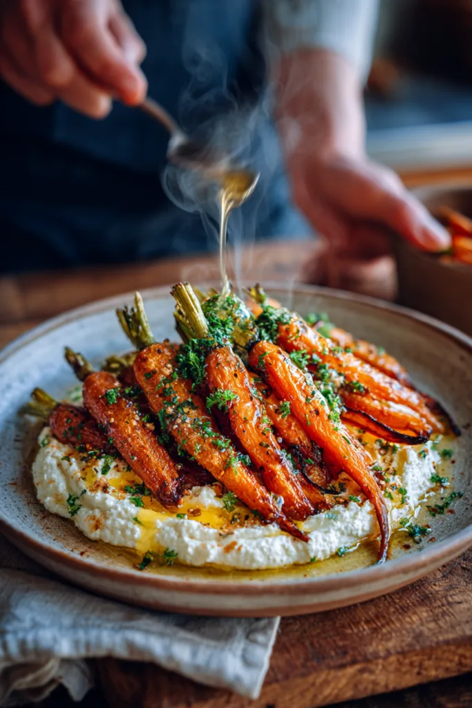 Roasted Carrots with Whipped Ricotta and Hot Honey 7 Roasted Carrots with Whipped Ricotta and Hot Honey