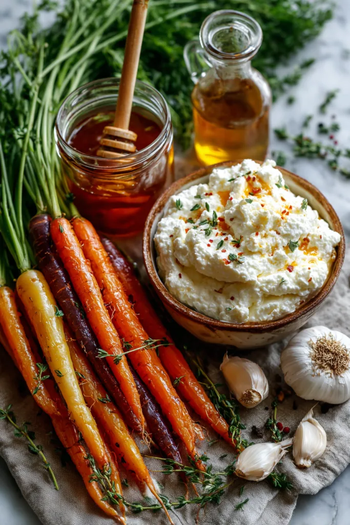 Roasted Carrots with Whipped Ricotta and Hot Honey 6 Roasted Carrots with Whipped Ricotta and Hot Honey