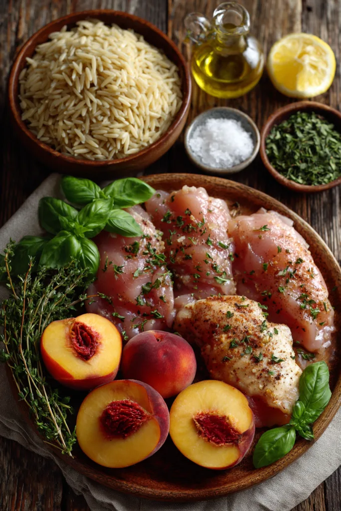 Roasted Peach & Chicken Orzo with Herb Drizzle: The Perfect Sweet and Savory Summer Dinner 6 Roasted Peach & Chicken Orzo with Herb Drizzle