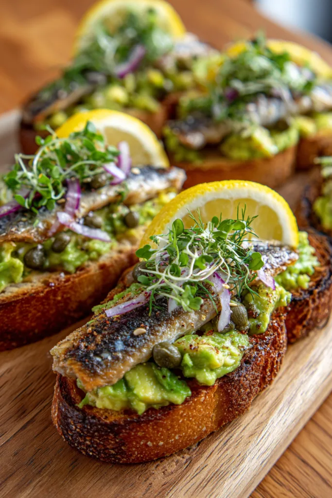 Sardine Avocado Toast with Lemon and Capers | Easy Healthy Recipe 8 Sardine Avocado Toast with Lemon and Capers