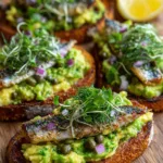 Sardine Avocado Toast with Lemon and Capers