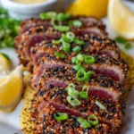 Sesame Crusted Tuna Steak with Wasabi Sauce