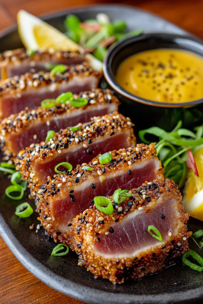 Sesame Crusted Tuna Steak: Amazing 20-Minute Recipe You'll Love 8 Sesame Crusted Tuna Steak with Wasabi Sauce