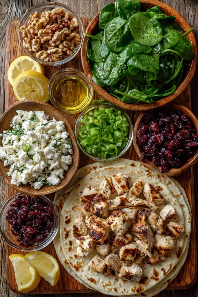 Spinach, Feta & Cranberry Chicken Orzo Wraps 6 Spinach, Feta & Cranberry Chicken Orzo Wraps