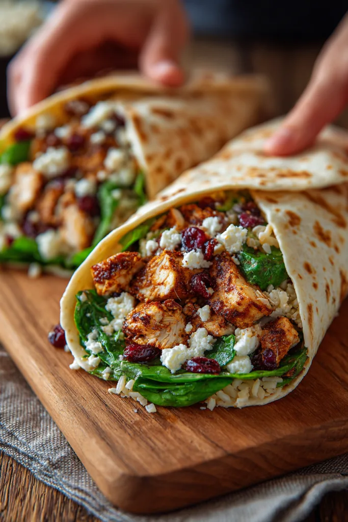 Spinach, Feta & Cranberry Chicken Orzo Wraps 7 Spinach, Feta & Cranberry Chicken Orzo Wraps