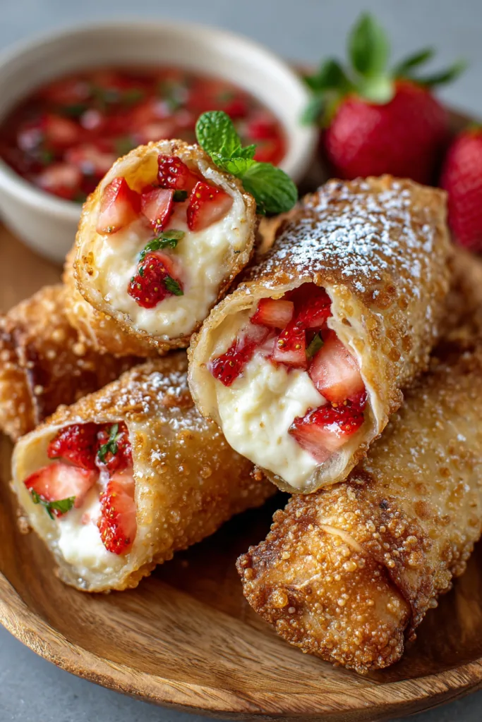 Strawberry Cheesecake Stuffed Eggrolls: 7 Irresistible Crispy Dessert Secrets 8 Strawberry Cheesecake Stuffed Eggrolls