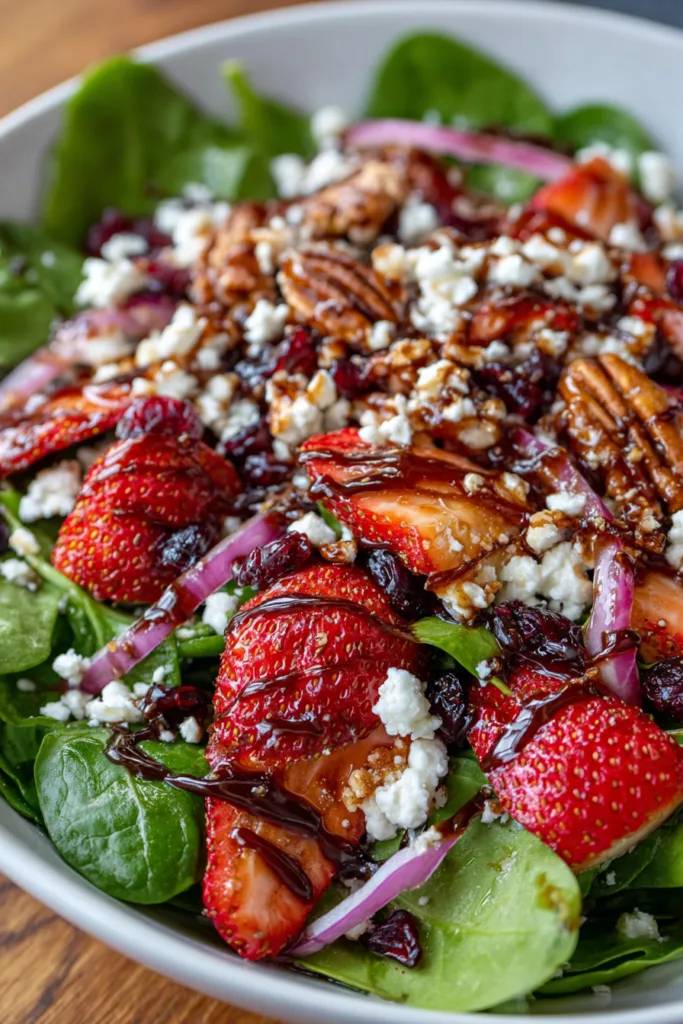 Strawberry Spinach Salad with Balsamic Glaze – 15-Minute Irresistible Summer Favorite 8 Strawberry Spinach Salad with Balsamic Glaze