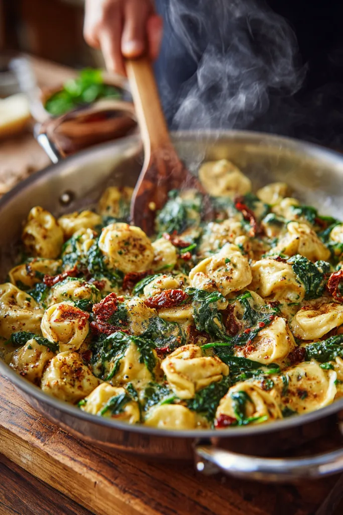 Buttery Sun-Dried Tomato & Spinach Tortellini (Ready in 25 Minutes) 7 Buttery Sun-Dried Tomato & Spinach Tortellini