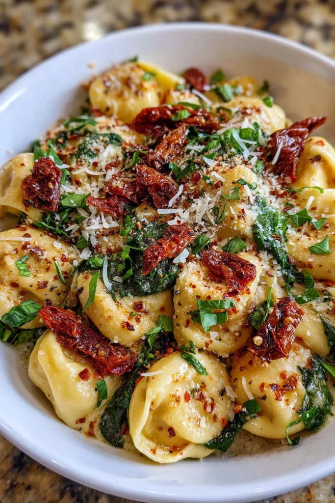 Buttery Sun-Dried Tomato & Spinach Tortellini
