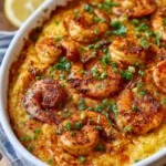 Cajun Butter Shrimp & Grits Casserole