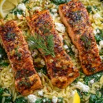 Lemon Dill Orzo with Salmon & Feta