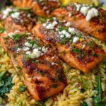 Lemon Dill Orzo with Salmon & Feta