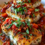 Pan-Seared Cod in Tomato Basil Sauce