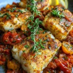 Pan-Seared Cod in Tomato Basil Sauce