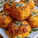 Golden Butternut Squash Arancini with Mozzarella & Sage
