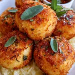 Golden Butternut Squash Arancini with Mozzarella & Sage