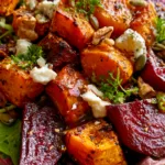 Roasted Pumpkin & Beetroot Salad with Creamy Goat Cheese
